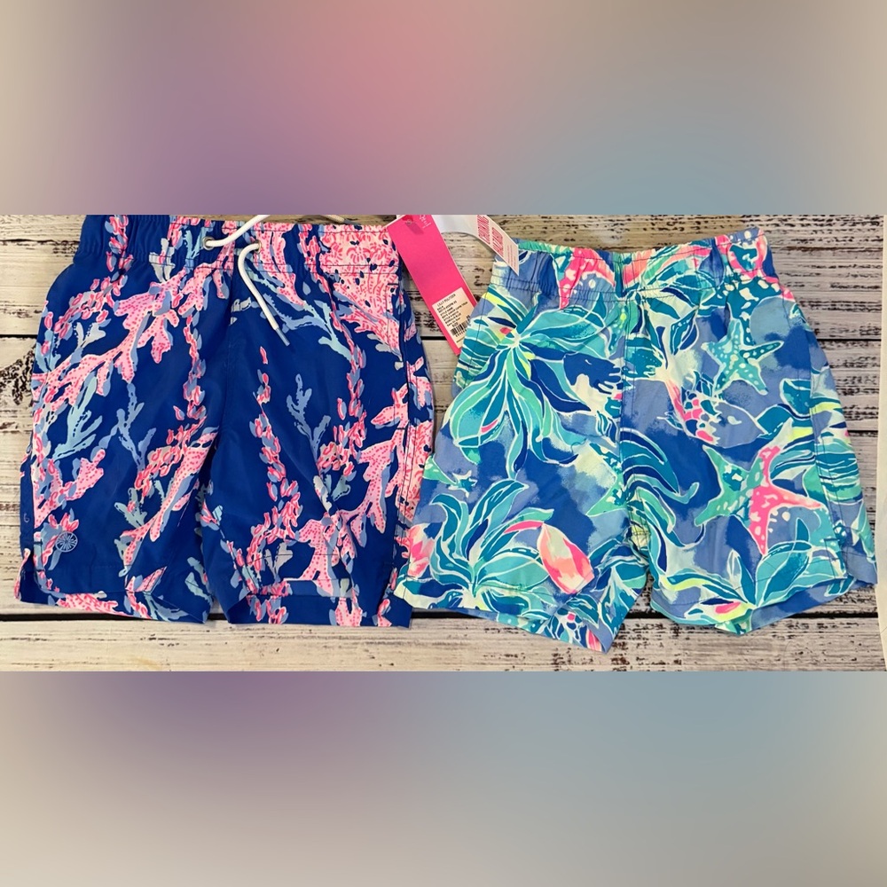 2 Pr Boys Lilly Pulitzer Shorts & Swim Trunks Size 2/3
